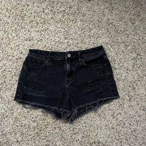 Pacsun Black Ripped High Rise Shorts